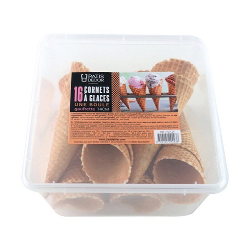 [08075539] WAFER CONE 1 BALL 14CM 14PCS