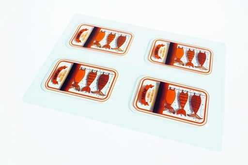 [08056982] 061116 PCB BLISTER DEKSEL BLIKJES SARDINE SIRENE VOOR 16 STUKS 11.5X7 CM 4 STUKS ***S/CD***