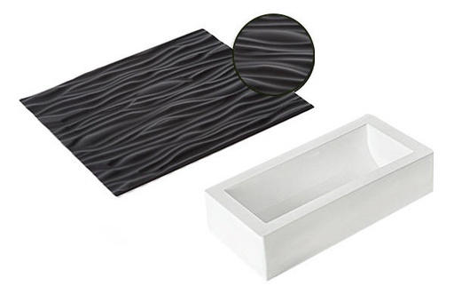 [70408695] SILIKOMART KIT MOULE BUCHE +TAPIS RELIEF BOIS 250 X 90 H 70MM VOLUME 1300ML