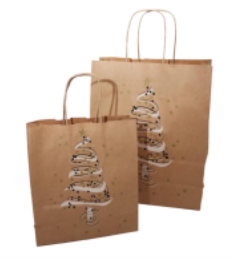 [41603113] SAC PAPIER  KRAFT "PETILLANT" DECOR SAPIN 190X80XH/210MM PAQUET DE 50 PCES