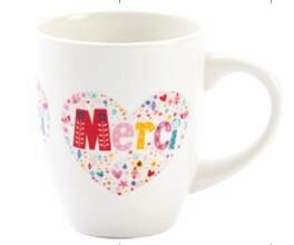[60700508] MUG HAUTE COEUR MERCI HT10.5CM