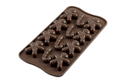 [70408060] +MOULE A PRALINE EN SILICONE BRUN MR GINGER SCG12