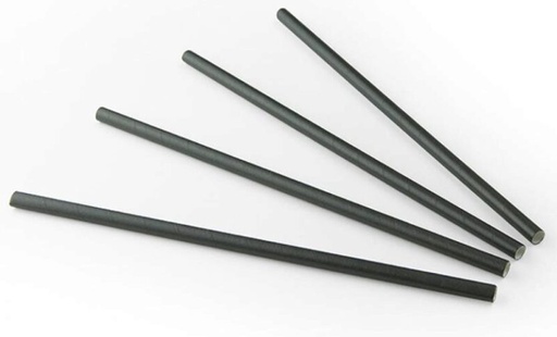 [53533112] SIER FSC BLACK PAPER STRAWS Ø 8 MM 24CM 100 PCE 