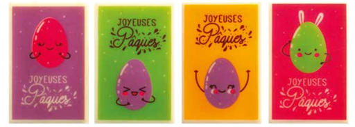 [08056919] 060999 PCB RECTANGLES CB LES POTES 6 DESIGNS 5X3,3CM 80PCES ***S/CD***