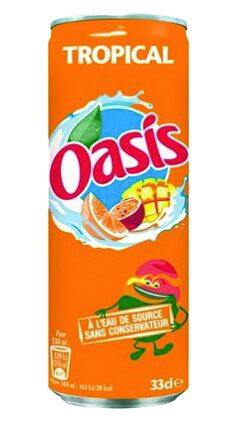 [06100773] BOISSON OASIS TROPICAL CANETTE SLEEK  24 X 33CL