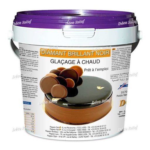 [08075059] GLACAGE CHOCOLAT DIAMANT BRILLANT NOIR 1KG
