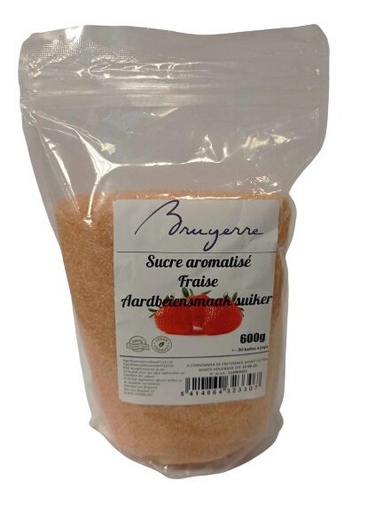 [08020135] SUIKER VOOR BARBE A PAPA GEAROMATISEERT AARDBEIEN BRUYERRE ZAK 600GR=PAK***OP BESTELLING