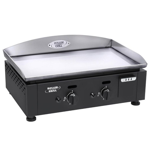 [60502008] ROLLER GRILL PLANCHA INOX GAZ PLI 600 GN NOIRE 60X43 HT28CM