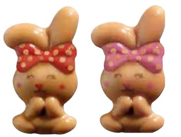 [08057011] PCB Rabbits WCK Mignons 2 designs 4x2,4 cm 84pces ***s/cd***