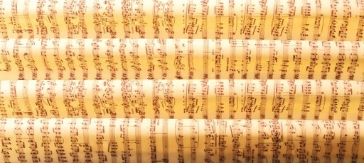 [08057456] 070200 PCB FEUILLES IMPRIMÉES NOTES DE MUSIQUE 40X25 CM 17PCES ***S/CD***