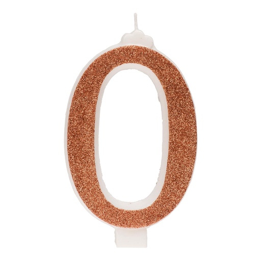 [08041874]  NUMMERKAARS NR. 0 GOUD GLITTER 13CM