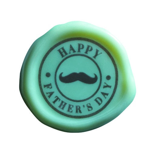 [08058281] 088079 PCB PAG WAX STEMPELS HAPPY FATHER'S DAY Ø 3,5 CM 63 STUKS ***S/CDE***