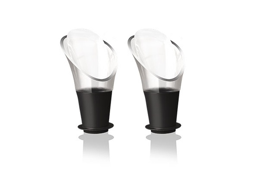 [54909992] VACU-VIN 2 BOUCHONS/BECS VERSEUR ANTI-GOUTTES CRISTAL
