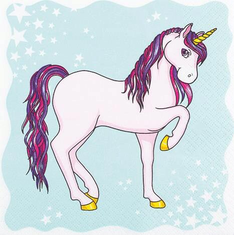 [60700447] HOME FASHION NAPKIN 33X33CM UNICORN PACK OF 20PCS