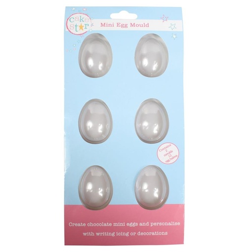 [08053087] CAKE STAR CHOCOLADEVORM 6 MINI GLADDE HALF EI 3,5 X 4,8 CM 2 STUKS
