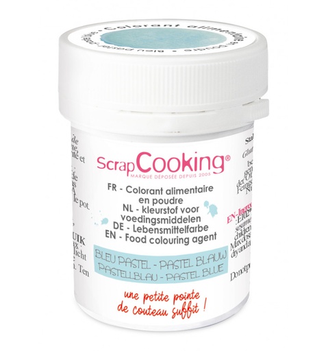 [08055651] SCRAPCOOKING COLORANT ALIMENTAIRE HYDRO BLEU PASTEL 5GR