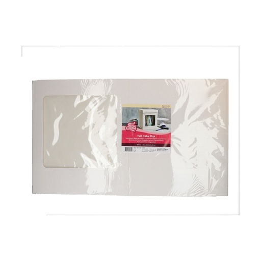 [08053798] FUNCAKES CAKE BOX 30.4X30.4X34.5 WHITE WITH DISPLAY CASE