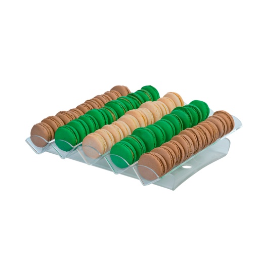 [54418794] PRESENTOIR 50 MACARONS EN PLEXI - 5 RANGEES DE 10 315X325 H65 MM