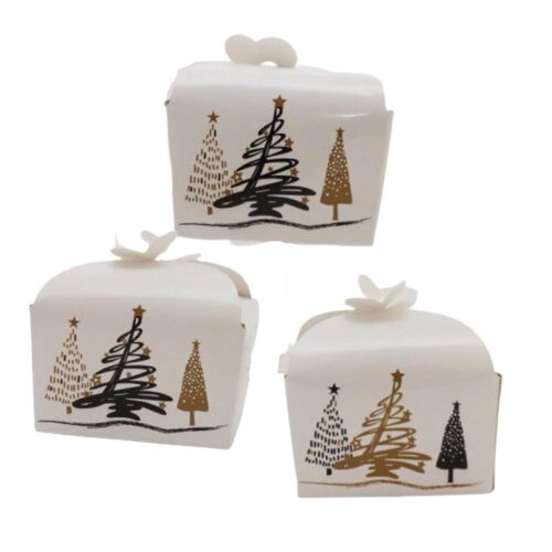 [62250605] BOÎTE PAPILLON NOEL 250 GR. "TREE-O" OR H: 85 X L: 105 X B: 85 MM