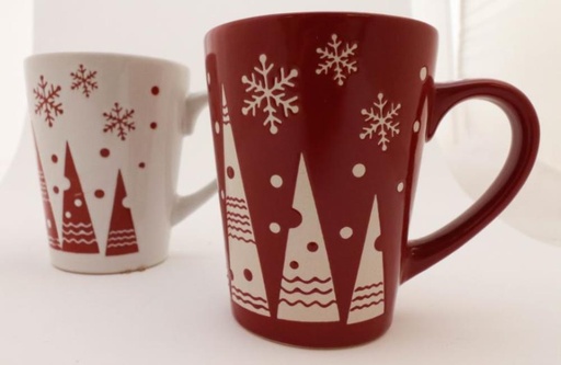 [62250585] MUG POUR CAFÉ OU THÉ ROUGE 350ML Ø 80 X 105MM