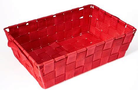 [60300018] RED RECTANGULAR ROPE BASKET 19X28XH/8CM