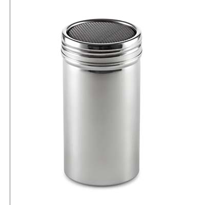 [52906107] INOX POUDERSUIKERSTROOIER 7CM H13CM MET NET MAZEN=STUK