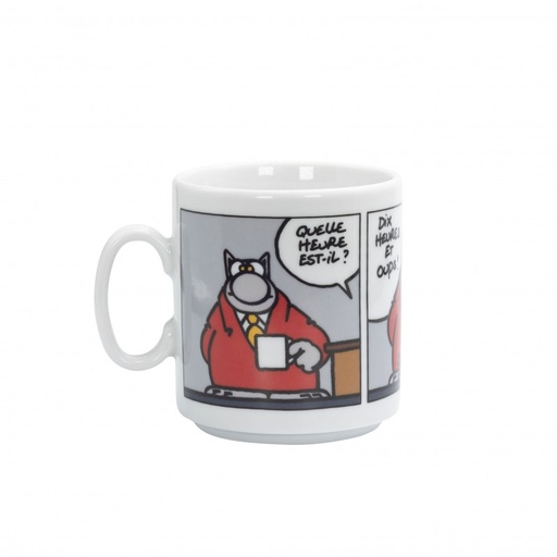 [60231007] LE CHAT MUG STRIP COLOR QUELLE HEURE EST IL 30CLP.GELUCK