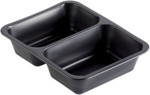 [41602918] DUNI PLASTIEK TAARTJE 2 VAKKEN 227X178X50MM 216 STUKKEN=DOOS REF 160064
