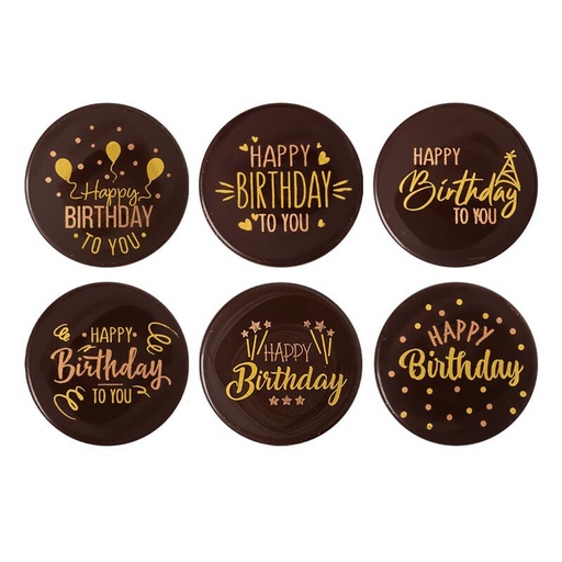 [08054899] 2067001 ROND HAPPY BIRTHDAY 5CM 75PCS