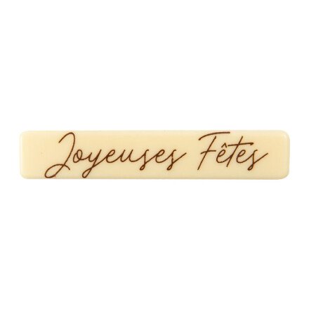 [08054439] *FF*2015842 PLAQUETTE  JOYEUSES FETES CHOCOLAT 80X15MM 120 PIÈCES