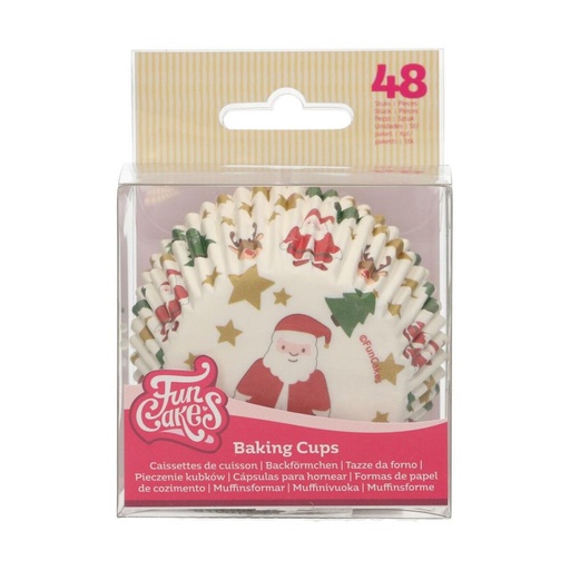 [70407321] FUNCAKES KERST THEMA CUPCAKE VORMGEVINGEN 48 STUKS FOST+ INBEGREPEN