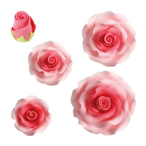 [08081230] 1066015 ASSORTIMENT DE ROSES ROSE FONCÉ  23PCES ***S/CDE***