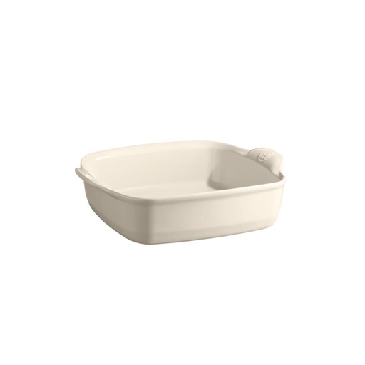 [57690008] EMILE HENRY PLAT ROTIR ARGILE 28X24CM -1.80L BLANC BLANC