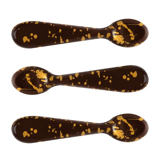 [08063214] 2034807 CHOCOLADELEPEL GOUDEN STIPPENPATROON 9,5X2CM 40 STUKS ***OP BESTELLING***