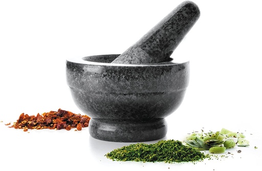 [57663347] LACOR MORTAR+PESTLE BLACK GRANITE 12X8CM-BAS