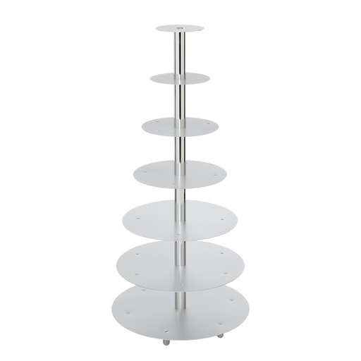 [51903058] 7-LAAGS RONDE ALUMINIUM TAARTSTANDAARD