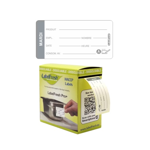 [55090922] LABELFRESH PRO 250 WATEROPLOSBARE ETIKETTEN 3X6CM DINSDAG