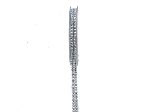 [60795767] "SANTANA" RIBBON SILVER RHINESTONE 10MM X 4M