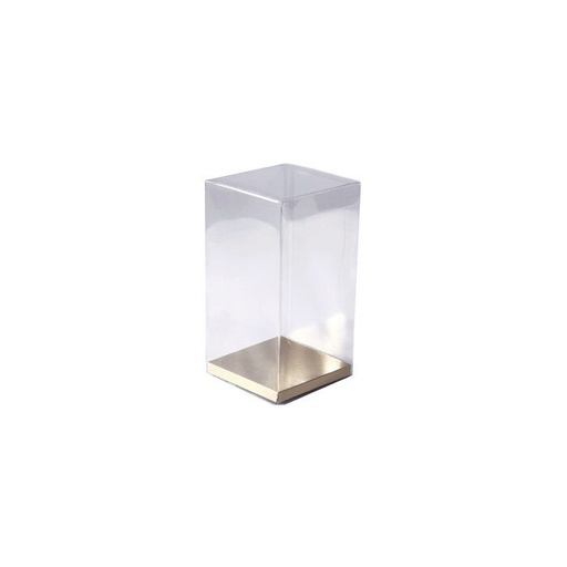 [41603106] BOITE TRANSPARENTE FOND OR 70X70X H/140  COLIS DE 10 BOITES