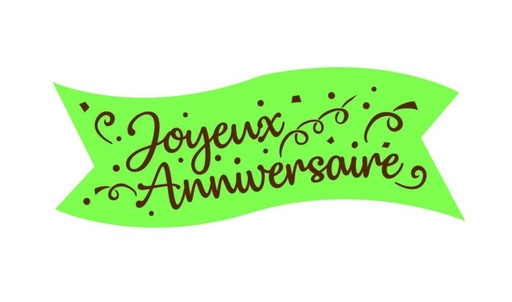 [08050277] BANDEROLE AZYME VERTE JOYEUX ANNIVERSAIRE 94X30MM24 PCES