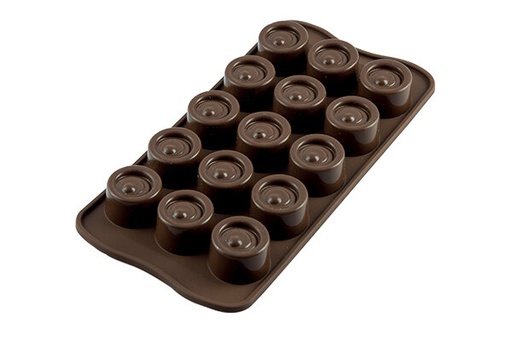 [70408082] +MOULE A PRALINE EN SILICONE BRUN VERTIGO SCG04