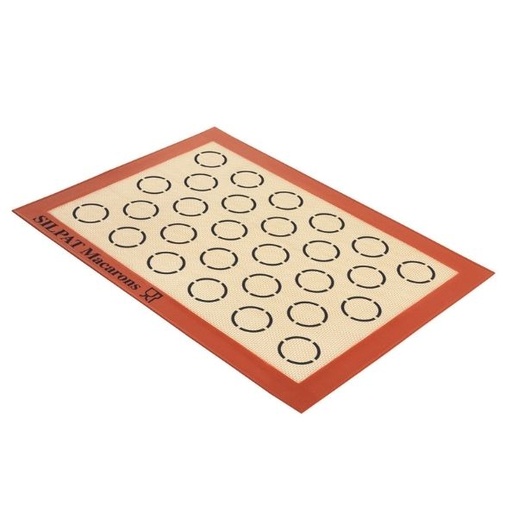 [51300042] SILPAT® BAKING MAT FOR 40X30CM TRAY 28 SMALL MACARON PRINTS OF Ø3CM