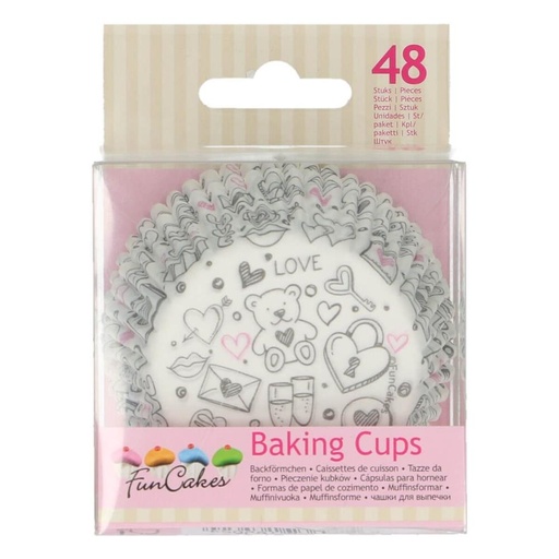 [70407303] FUNCAKES CUPCAKE CASE LOVE THEME 48 PCES FOST+ INCLUDED