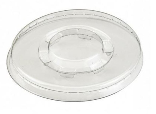 [25101061] COUVERCLE PET PLAT 80MM  POUR POT GLACE NOIR 130ML100PC