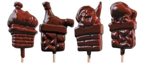 [08057245] PCB Blisters lolly's Santa Claus pr 45 empr. 3 ontwerpen en sticks 9pces ***s/cd***