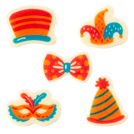 [08054556] 2024033 ASS PLAQUETTE CARNAVAL 35MM CHOCOLAT 150 PCES ***S/CD***