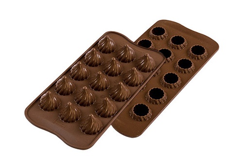 [70408084] +MOULE A PRALINE 3D CHOCO FLAME SCG47 EN SILICONE BRUN