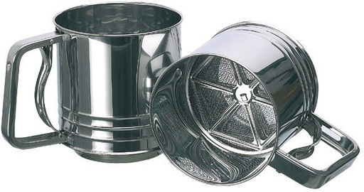 [52906040] SAUPOUDREUR INOX ROSALIE 12CM A/ POIGNEE SUCRE/FARINE RACLE FOND 675GR