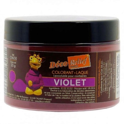 [70406964] POEDER KLEURSTOF PAARS VOOR CHOCOLADE 20GR=POT