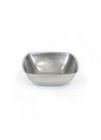 [60251917] VINTAGE RVS VIERKANTE SALADEKOM 14X14X5CM